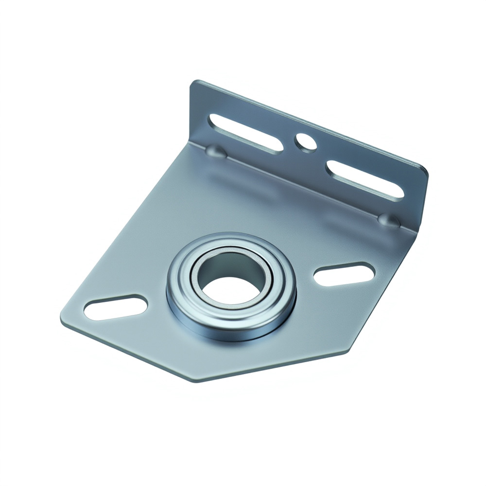 Suporte de rolamento central para apoio do eixo de torção na porta seccionada