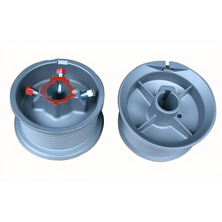 Standard lift garage door cable drum in use on 8 foot industrial door
